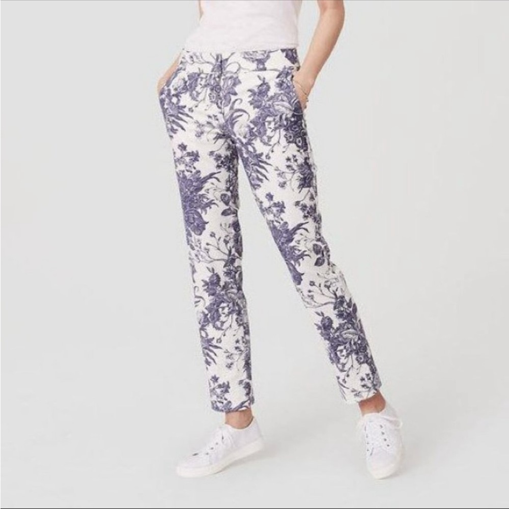 Loft Blue & White Floral Pants